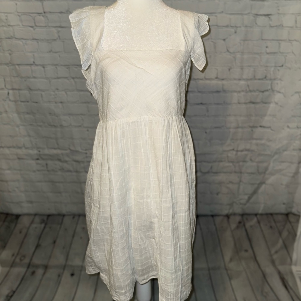 Vineyard Vines White Sleeveless Sundress with Square Neck